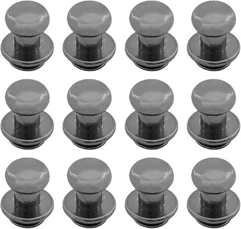 bskkw 12PCS Gold Chicago Button Studs 6mm Round Head, Leather Screws Rivets for Belt Wallet Bag DIY Craft, Slotted Post Fasteners in Saudi Arabia