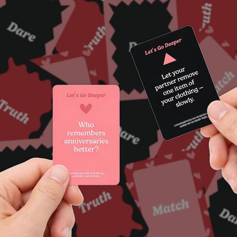 Let's Go Deeper Card Game هدية عيد الحب لصديقها، 150 بطاقة للتاريخ الليلي، لعبة للأزواج، من أجله، صديقها، زوجها، له ولها، في مجموعة المنزل للزوجين المتزوجين، حديثي الولادة in Kuwait