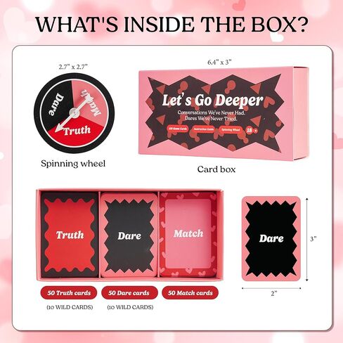 Let's Go Deeper Card Game هدية عيد الحب لصديقها، 150 بطاقة للتاريخ الليلي، لعبة للأزواج، من أجله، صديقها، زوجها، له ولها، في مجموعة المنزل للزوجين المتزوجين، حديثي الولادة in Kuwait