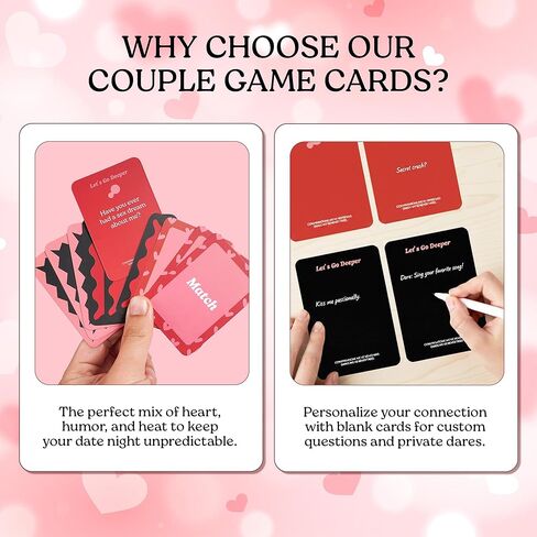 Let's Go Deeper Card Game هدية عيد الحب لصديقها، 150 بطاقة للتاريخ الليلي، لعبة للأزواج، من أجله، صديقها، زوجها، له ولها، في مجموعة المنزل للزوجين المتزوجين، حديثي الولادة in Kuwait