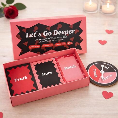 Let's Go Deeper Card Game هدية عيد الحب لصديقها، 150 بطاقة للتاريخ الليلي، لعبة للأزواج، من أجله، صديقها، زوجها، له ولها، في مجموعة المنزل للزوجين المتزوجين، حديثي الولادة in Kuwait
