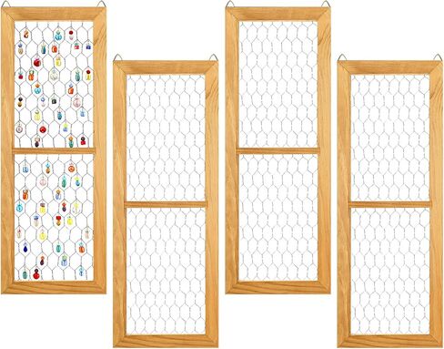 Chunful Pack Chicken Wire Wooden Frame Unfinished Wood Window Frame with Chicken Wire Mesh for Crafts Photos Jewelry Decoration(White,Outer 16 x 6 in, Interior 15 x 5 in,Simple) in Saudi Arabia