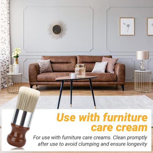 2 Pack Salve Brush for Furniture & Leather Care, Wooden Handle Wax Brushing Tool with Soft Bristles – Gentle Cleaning, Conditioning for Wood Furniture, Leather Sofas, Interiors in Saudi Arabia