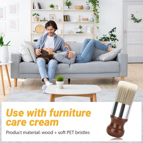 2 Pack Salve Brush for Furniture & Leather Care, Wooden Handle Wax Brushing Tool with Soft Bristles – Gentle Cleaning, Conditioning for Wood Furniture, Leather Sofas, Interiors in Saudi Arabia