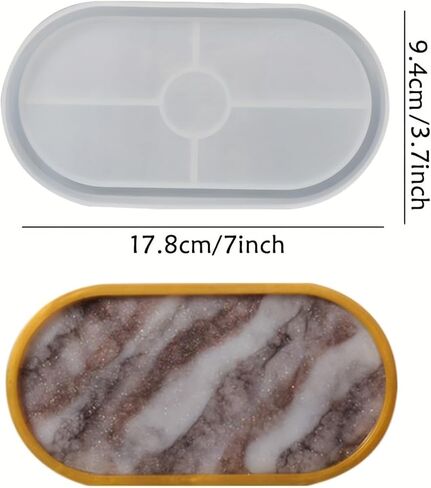 1PC Oval Casting Mold Tray Multi Compartment Smooth Finish for Resin Epoxy Clay Jewelry Trays Office Home Storage, White in Saudi Arabia