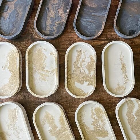 1PC Oval Casting Mold Tray Multi Compartment Smooth Finish for Resin Epoxy Clay Jewelry Trays Office Home Storage, White in Saudi Arabia
