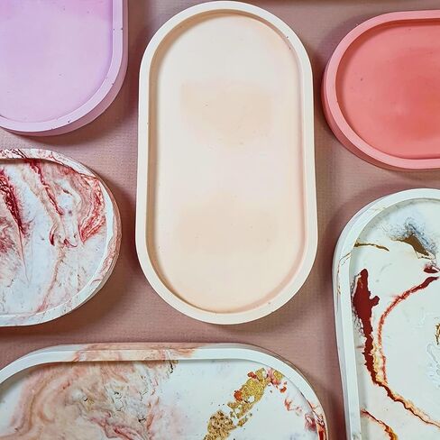 1PC Oval Casting Mold Tray Multi Compartment Smooth Finish for Resin Epoxy Clay Jewelry Trays Office Home Storage, White in Saudi Arabia