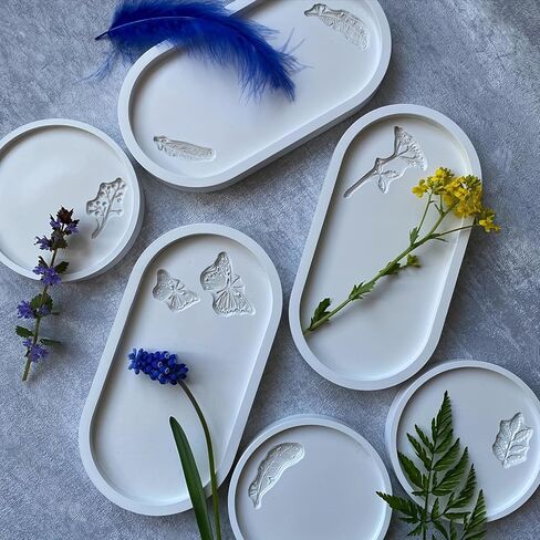 1PC Oval Casting Mold Tray Multi Compartment Smooth Finish for Resin Epoxy Clay Jewelry Trays Office Home Storage, White in Saudi Arabia
