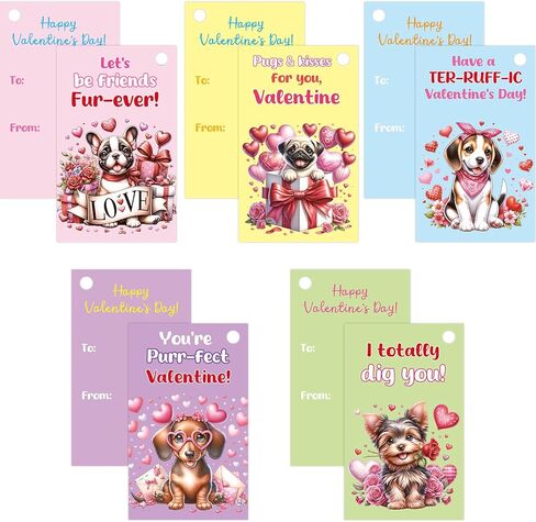 ceiba tree 30 Pack Valentines Day Dog Puppy Keychains Cards Gifts for Kids Classroom School Class Key Chains Valentines Classmates Gifts Exchange Goodie Bag Stuffers Party Favors in Saudi Arabia