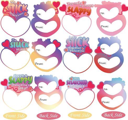30 PACK Valentines Cards for Kids Classroom with Sticky Toys, 5 Colors Heart Shape Stretchy Slappy Toys Kids Valentines Day Gifts for School Exchange, Party Favors Boys Girls Prizes in Saudi Arabia