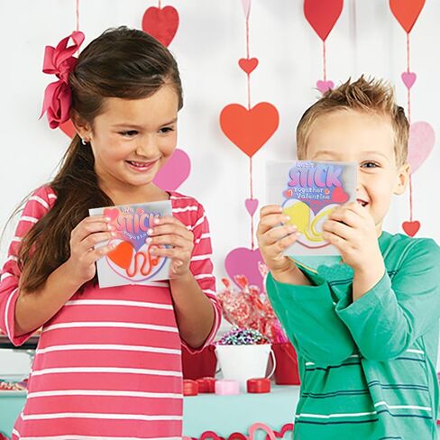 30 PACK Valentines Cards for Kids Classroom with Sticky Toys, 5 Colors Heart Shape Stretchy Slappy Toys Kids Valentines Day Gifts for School Exchange, Party Favors Boys Girls Prizes in Saudi Arabia