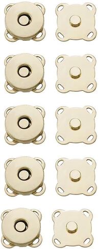 Pack of 5pairs Magnetic Snap Button Metal Plum Blossom Sew-on Button Clasps Fasteners for Purses, Handbags, Clothes - DIY Accessories in Saudi Arabia