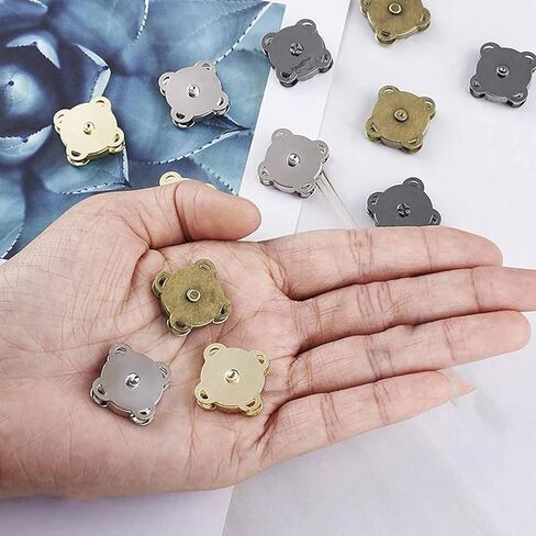 Pack of 5pairs Magnetic Snap Button Metal Plum Blossom Sew-on Button Clasps Fasteners for Purses, Handbags, Clothes - DIY Accessories in Saudi Arabia