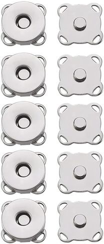 Pack of 5pairs Magnetic Snap Button Metal Plum Blossom Sew-on Button Clasps Fasteners for Purses, Handbags, Clothes - DIY Accessories in Saudi Arabia