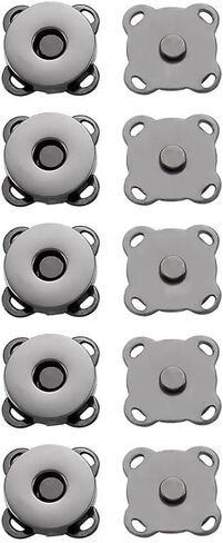 Pack of 5pairs Magnetic Snap Button Metal Plum Blossom Sew-on Button Clasps Fasteners for Purses, Handbags, Clothes - DIY Accessories in Saudi Arabia