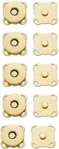 Pack of 5pairs Magnetic Snap Button Metal Plum Blossom Sew-on Button Clasps Fasteners for Purses, Handbags, Clothes - DIY Accessories in Saudi Arabia