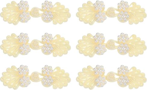 uxcell Chinese Knots Sewing Buttons Closure, Knot Frog Buttons, Sewing Buttons Fasteners with Beads in Saudi Arabia