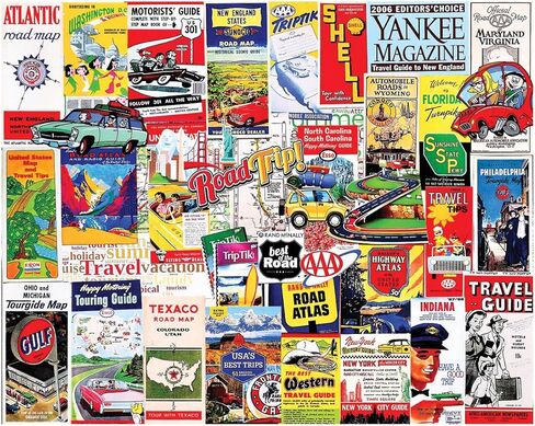White Mountain 1000 Piece Jigsaw Puzzle USA Collage Puzzles with Large Pieces Gift for Adults and Family 24"x30" - US Maps & Travel Guides in Saudi Arabia