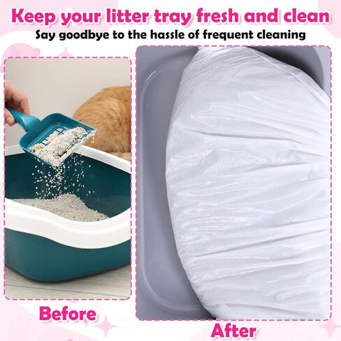 120 Pack Cat Litter Box Liners Large 25x16 inch Automatic Cat Litter Box Bags with Drawstring Compatible with Robot 3 & 4 Heavy Duty Waste Bags Replacement in Saudi Arabia