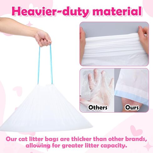 120 Pack Cat Litter Box Liners Large 25x16 inch Automatic Cat Litter Box Bags with Drawstring Compatible with Robot 3 & 4 Heavy Duty Waste Bags Replacement in Saudi Arabia