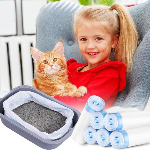 120 Pack Cat Litter Box Liners Large 25x16 inch Automatic Cat Litter Box Bags with Drawstring Compatible with Robot 3 & 4 Heavy Duty Waste Bags Replacement in Saudi Arabia