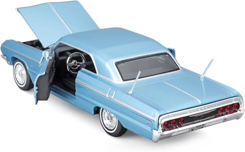 سيارة شيفروليه إمبالا SS من مايستو 1964 باللون الأزرق المعدني إصدار خاص من سلسلة 1/26 موديل Diecast in Saudi Arabia