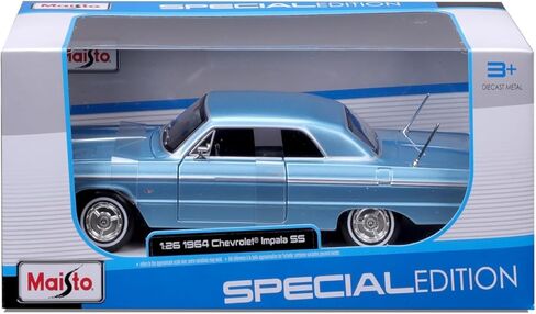سيارة شيفروليه إمبالا SS من مايستو 1964 باللون الأزرق المعدني إصدار خاص من سلسلة 1/26 موديل Diecast in Saudi Arabia