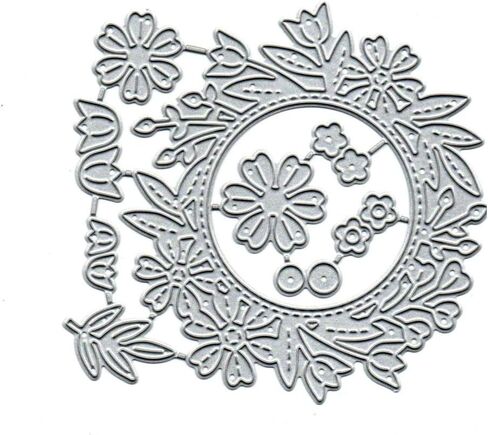 Merry Christmas Beautiful Wreath Flower Greeting Card Metal Die Cuts,Snowflake Flower Leaf Cutting Dies Cut Stencils DIY Scrapbooking Decorative Embossing Paper Scrapbooking Card Making in Saudi Arabia