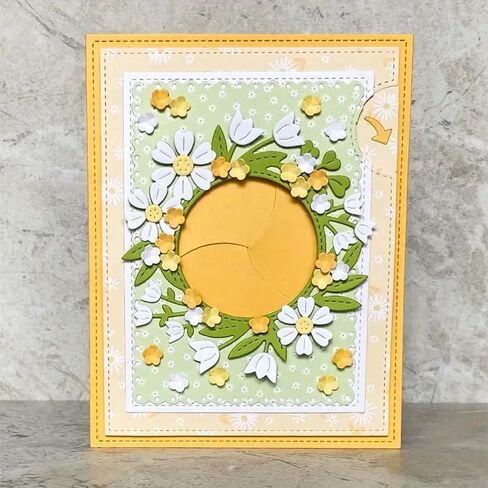 Merry Christmas Beautiful Wreath Flower Greeting Card Metal Die Cuts,Snowflake Flower Leaf Cutting Dies Cut Stencils DIY Scrapbooking Decorative Embossing Paper Scrapbooking Card Making in Saudi Arabia