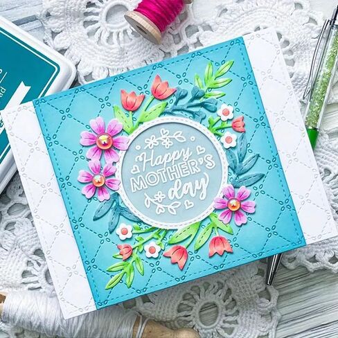 Merry Christmas Beautiful Wreath Flower Greeting Card Metal Die Cuts,Snowflake Flower Leaf Cutting Dies Cut Stencils DIY Scrapbooking Decorative Embossing Paper Scrapbooking Card Making in Saudi Arabia