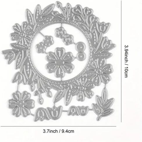 Merry Christmas Beautiful Wreath Flower Greeting Card Metal Die Cuts,Snowflake Flower Leaf Cutting Dies Cut Stencils DIY Scrapbooking Decorative Embossing Paper Scrapbooking Card Making in Saudi Arabia