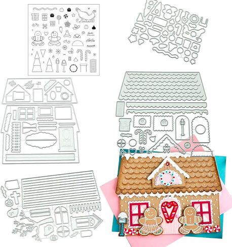 قطع يموت لصنع البطاقات، قالب نمط المنزل، تزيين قصاصات الورق، قالب سكين الحرف اليدوية، استنسل خرامة الشفرة in Kuwait