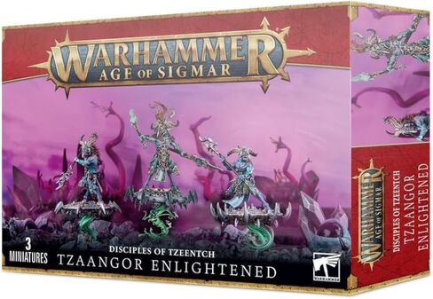 Games Workshop Tzeentch Arcanites: Tzaangor Enlightened - 3 Miniatures, Bases, Arcane Tools, Heads, Discs, Plumes of Flame - Adult, 18+ - TABLETOP GAME - Miniature Wargame in Saudi Arabia