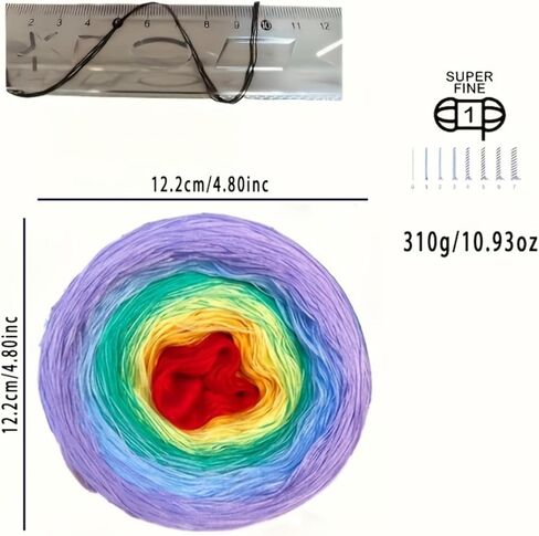 Yarn for Crocheting-Gradient Cake Yarn Ombré Yarn with Vibrant Colors Colorful Soft Rainbow Cotton Crochet Yarn Perfect for Shawls,Scarves,Sweater and Blanket-A3069 in Saudi Arabia