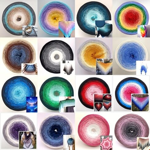Yarn for Crocheting-Gradient Cake Yarn Ombré Yarn with Vibrant Colors Colorful Soft Rainbow Cotton Crochet Yarn Perfect for Shawls,Scarves,Sweater and Blanket-A3069 in Saudi Arabia
