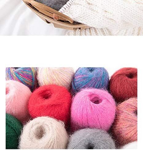 6 Balls Angora Mohair Wool Yarn Soft Fingering Baby Mohair Cashmere Hand Crochet Yarn for Knitting DIY Scarf Sweater Thread 300g (A Ice Blue) in Saudi Arabia