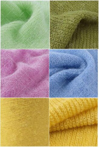 6 Balls Angora Mohair Wool Yarn Soft Fingering Baby Mohair Cashmere Hand Crochet Yarn for Knitting DIY Scarf Sweater Thread 300g (A Ice Blue) in Saudi Arabia