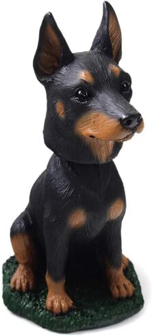 Animal Den Doberman Pinscher Black and Tan Dog Bobblehead Figure for Car Dash Desk Fun Accessory - 3.5" in Saudi Arabia