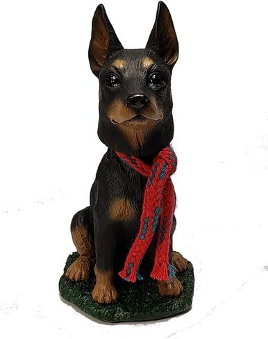 Animal Den Doberman Pinscher Black and Tan Dog Bobblehead Figure for Car Dash Desk Fun Accessory - 3.5" in Saudi Arabia