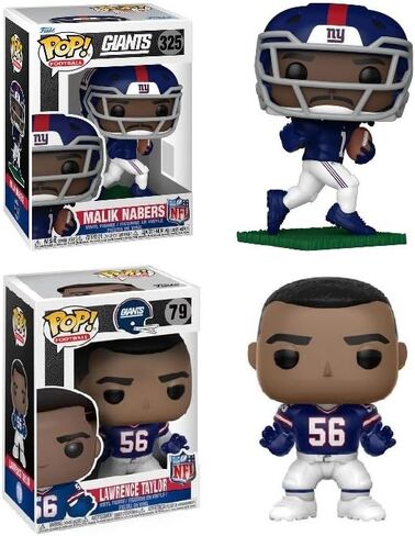 فانكو بوب! مجموعة شخصيات من الفينيل من NFL New York Giants Malik Nabers وLawrence Taylor، مجموعة من قطعتين in Saudi Arabia