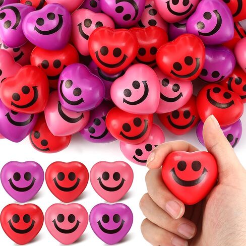240 Pieces Valentines Day Heart Stress Balls 1.5 Inch Heart Shaped Stress Relief Toys Heart Fidget Toys Party Favors for Motivating Encouraging Kid School Carnival Reward in Saudi Arabia