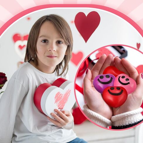 240 Pieces Valentines Day Heart Stress Balls 1.5 Inch Heart Shaped Stress Relief Toys Heart Fidget Toys Party Favors for Motivating Encouraging Kid School Carnival Reward in Saudi Arabia
