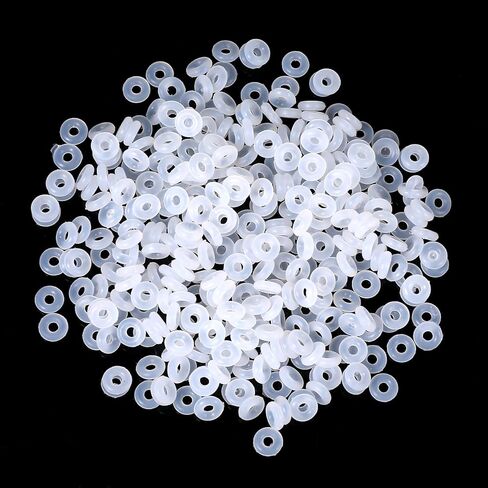 500Pcs Silicone Stopper Rings Beads 6mm Transparent Rubber Bead Hoops Silicone Beads Hoops Stopper Spacer Locating Rubber Donut Spacer Jewelry Accessories for Charm Bracelet Necklace DIY in Saudi Arabia