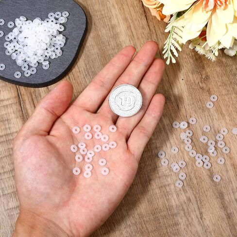 500Pcs Silicone Stopper Rings Beads 6mm Transparent Rubber Bead Hoops Silicone Beads Hoops Stopper Spacer Locating Rubber Donut Spacer Jewelry Accessories for Charm Bracelet Necklace DIY in Saudi Arabia