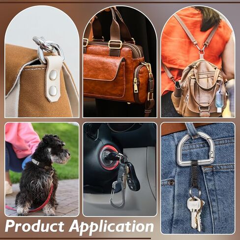 BENECREAT 16 Pcs 4 colors Spring D Ring, Alloy Heavy Duty D Ring Keychain for Sewing Handbag Purse Strap Keychains Belts Hand DIY Accessories in Saudi Arabia