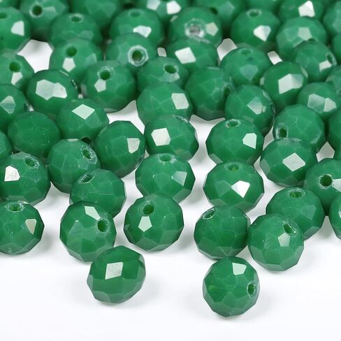 500pcs 6mm Crystal Glass Beads for Jewelry Making Faceted Rondelle Flat Beads for Bracelets Necklace Earrings DIY Crafts (Green Crystal AB Bead) in Kuwait