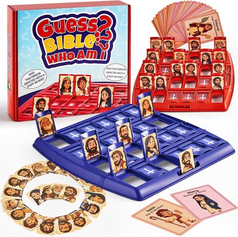 Guess Bible Games Who Am I 24 Holy Bible Characters with Life Story & Verse Cards Christian Guess Board Games Trivia Study Supplies for Sunday School Youth Group Church Religious Catholic Gifts in Saudi Arabia