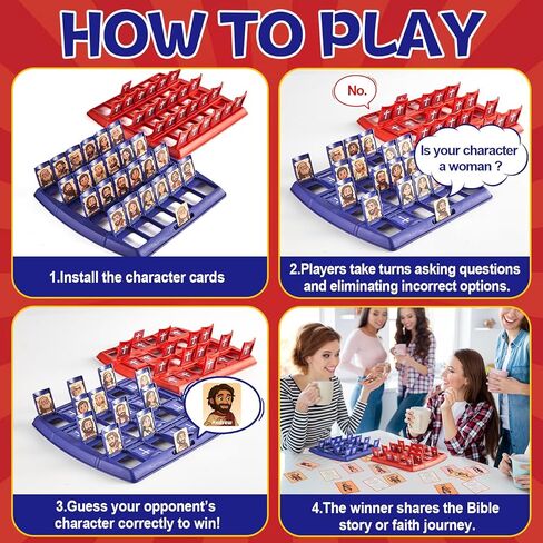 Guess Bible Games Who Am I 24 Holy Bible Characters with Life Story & Verse Cards Christian Guess Board Games Trivia Study Supplies for Sunday School Youth Group Church Religious Catholic Gifts in Saudi Arabia