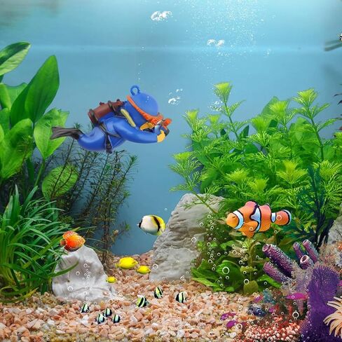 Scuba Diver Fish Tank Decoration - Interactive Floating PVC Accessory with Diving Gear, Adding Color to Lively Aquarium Scenes in Saudi Arabia