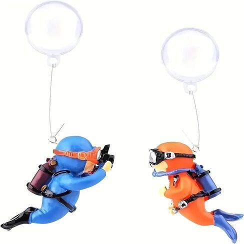 Scuba Diver Fish Tank Decoration - Interactive Floating PVC Accessory with Diving Gear, Adding Color to Lively Aquarium Scenes in Saudi Arabia